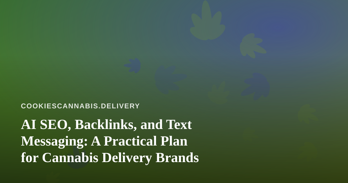 AI SEO, Backlinks, and Text Messaging: A Practical Plan for Cannabis Delivery Brands