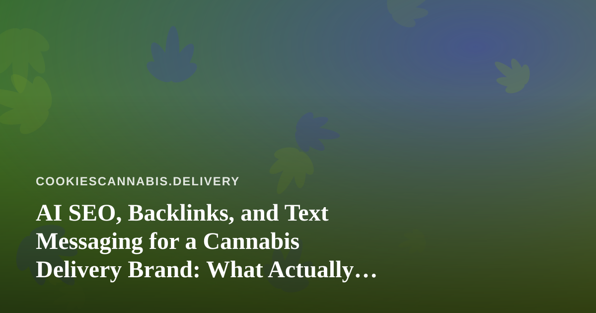 AI SEO, Backlinks, and Text Messaging for a Cannabis Delivery Brand: What Actually Works
