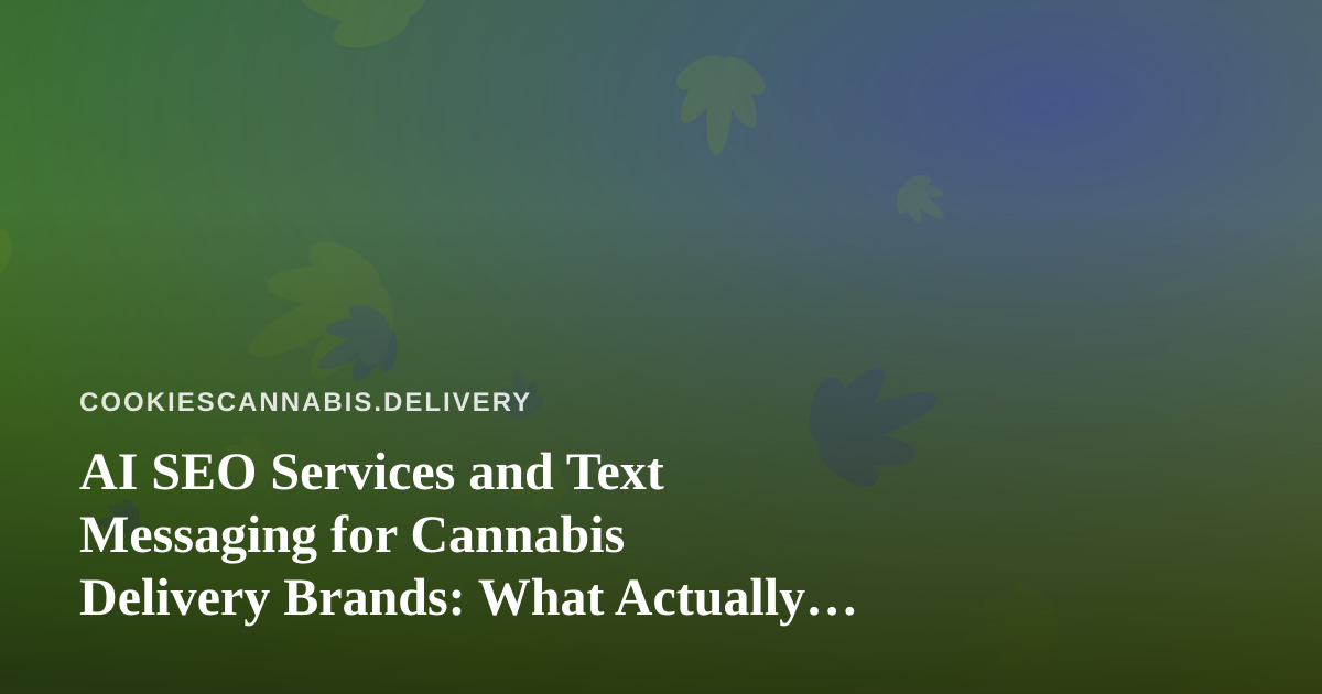 AI SEO Services and Text Messaging for Cannabis Delivery Brands: What Actually Works