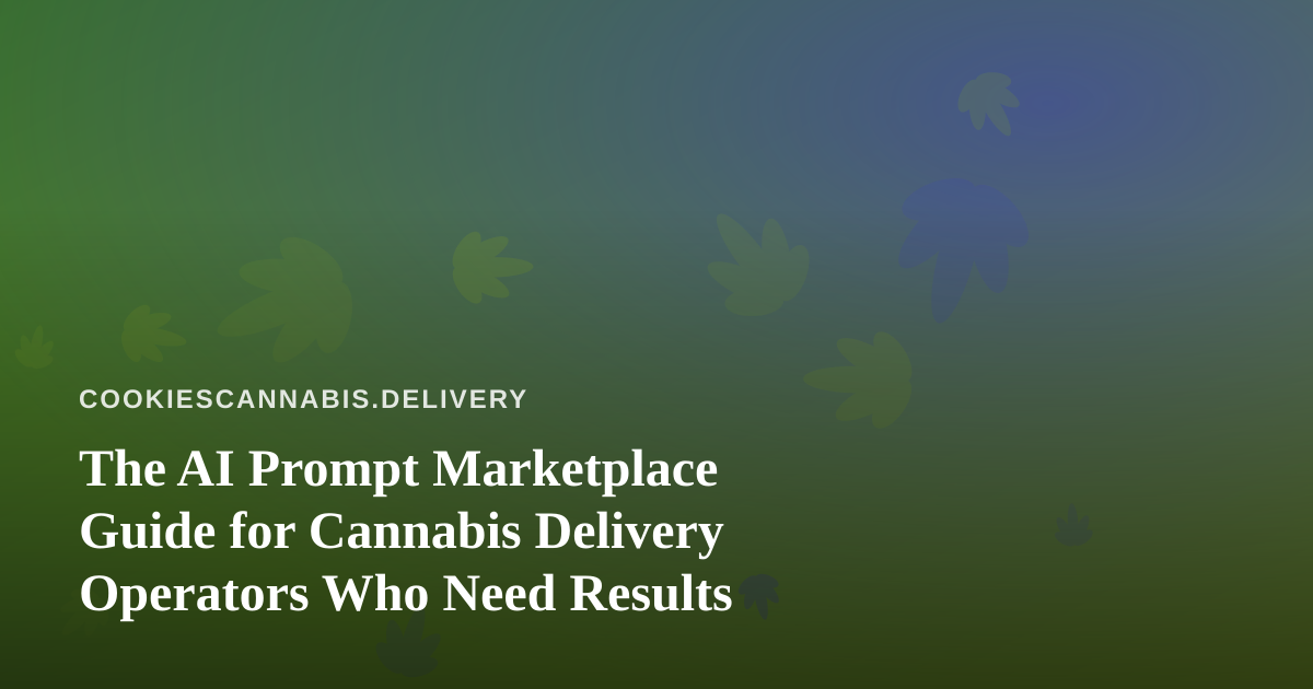 The AI Prompt Marketplace Guide for Cannabis Delivery Operators Who Need Results