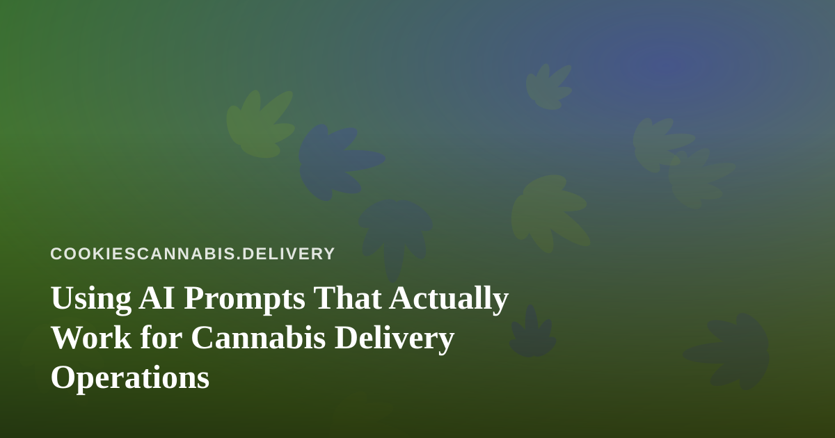 Using AI Prompts That Actually Work for Cannabis Delivery Operations