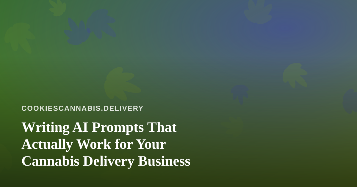 Writing AI Prompts That Actually Work for Your Cannabis Delivery Business