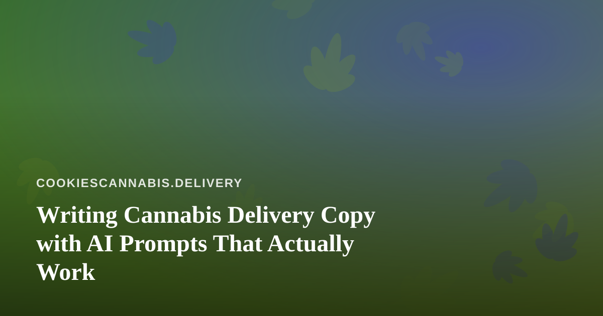 Writing Cannabis Delivery Copy with AI Prompts That Actually Work