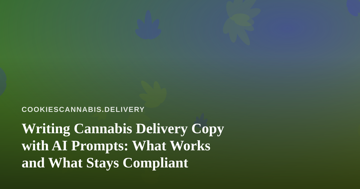 Writing Cannabis Delivery Copy with AI Prompts: What Works and What Stays Compliant