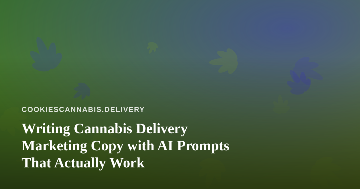 Writing Cannabis Delivery Marketing Copy with AI Prompts That Actually Work
